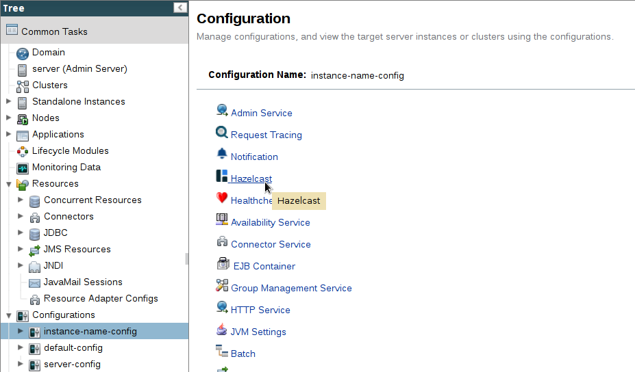 Hazelcast Selection in Payara Server