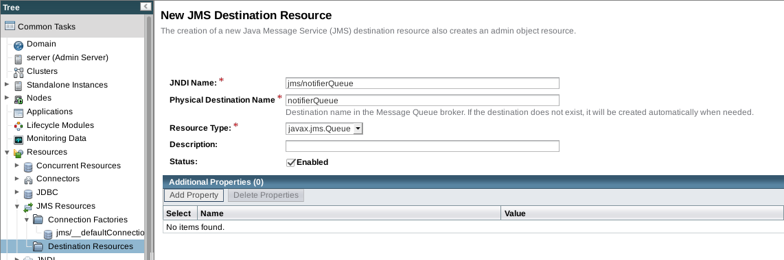 Create JMS Queue